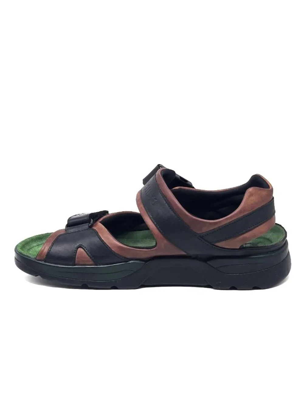 Mephisto Shark Smooth Leather Brown Black Sandals Men's Size US 9 EU 43